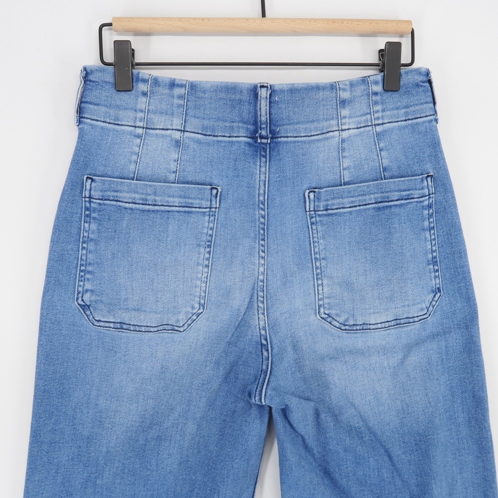Maeve The Colette Jeans Womens 28 Blue Cropped Wide Leg High Rise Patch Pockets - Picture 4 of 11